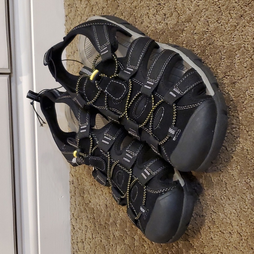 Mens Falls Creek Black SPORTSMAN Active Wear Sandals Size 11 or 13 Fisherman NWT